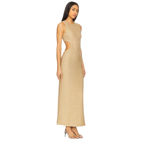 DEVON WINDSOR Maxine Dress in Marigold X-Small New Womens Knit Cut out Maxi Gown - Picture 4 of 16